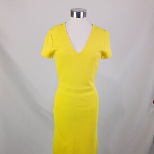 Yigal- Arzouel Yellow W Blue Gr Sheer Back Dress.